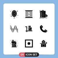 Stock Vector Icon Pack of 9 Line Signs and Symbols for pitch frequency electromagnetic clipboard expertise Editable Vector Design Elements