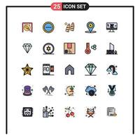 25 Creative Icons Modern Signs and Symbols of marketing monitor surfing delete navigation Editable Vector Design Elements