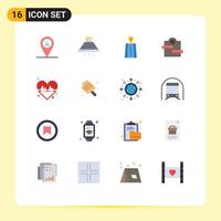 16 Creative Icons Modern Signs and Symbols of line beat navigation sport machine Editable Pack of Creative Vector Design Elements