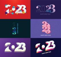 Big Set of 2023 Happy New Year logo text design 2023 number design template vector