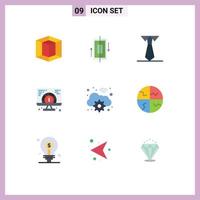 Universal Icon Symbols Group of 9 Modern Flat Colors of wifi cloud education serving web Editable Vector Design Elements