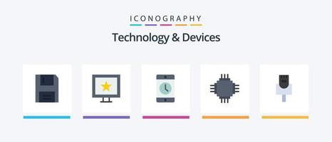 paquete de iconos flat 5 de dispositivos que incluye equipo. eléctrico. Teléfono móvil. dispositivos. teléfono inteligente diseño de iconos creativos vector