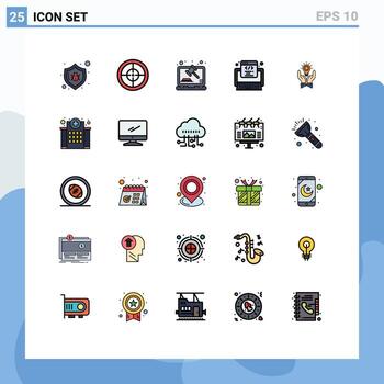 25 iconos creativos signos y símbolos modernos de código de programa de Internet de bulbo elementos de diseño de vector editables