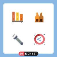Pictogram Set of 4 Simple Flat Icons of book repair school jacket light Editable Vector Design Elements
