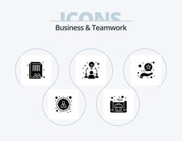 diseño de iconos del paquete de iconos de glifo de negocios y trabajo en equipo 5. clasificación. de primera calidad. hoja. trabaja. idea vector