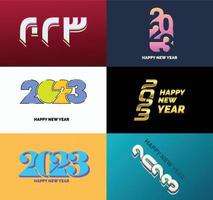 Big Collection of 2023 Happy New Year symbols Cover of business diary for 2023 with wishes vector