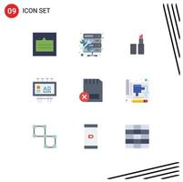 Set of 9 Modern UI Icons Symbols Signs for computers publicity setting promotion billboard advertisement Editable Vector Design Elements