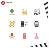 User Interface Pack of 9 Basic Flat Colors of data money income exchange arrow Editable Vector Design Elements