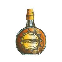 botella de whisky de círculo de color con elegante vector de tapa de corcho