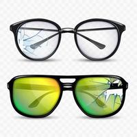 Broken Glasses And Spectacle Accessory Set Vector
