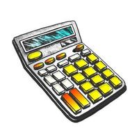 calculadora papelería equipo color vector