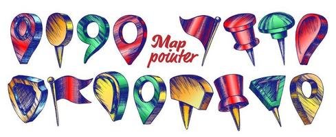 Color Collection Of Different Map Pointer Set Vector