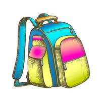 Modern Tourist Backpack Suitcase Color Vector