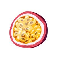 passion fruit cut cartoon vector illustration