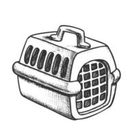 Plastic Carrier For Domestic Animal Ink Vector