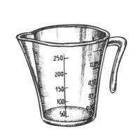 Measuring Cup For Baking And Cooking Ink Vector