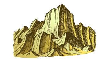 vector de color de paisaje de montaña rocosa