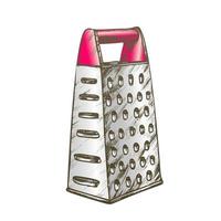 Grater Metallic Kitchenware Color Vector