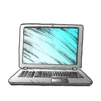 Laptop Computer Digital Gadget Color Vector