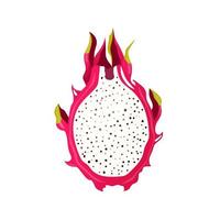 dragon fruit cut cartoon vector illustration