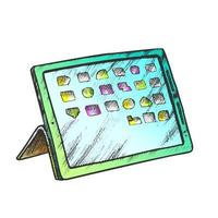 Electronic Tablet Digital Gadget Color Vector