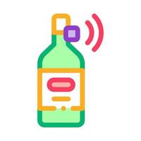 Beverage Bottle with Signal Sensor Icon Vector Outline Illustration