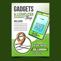 Gadgets And Computer Shop Advertise Poster Vector