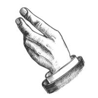 Businessman Hand Make Gesture Handdrawn Vector