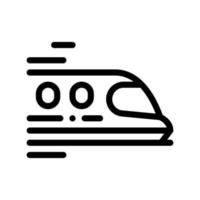 icono de signo de línea delgada de vector de tren de transporte público