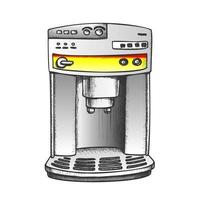 Coffee Maker Machine Front View Color Vector