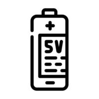 Ilustración de vector de icono de línea de batería sv