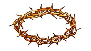 Crown Of Thorns Antique Tool For Pain Color Vector