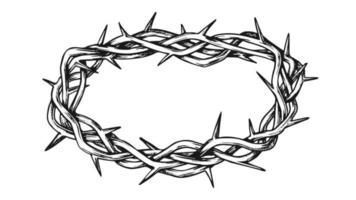 corona de espinas jesucristo vector monocromo