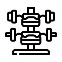 w-barbell gimnasio equipo línea icono vector ilustración