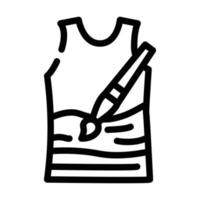 t-shirt coloring and drawing line icon vector illustration