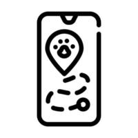 animal tracking geotag app line icon vector illustration