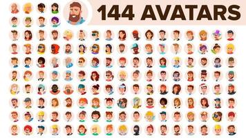 People Avatar Set Vector. Man, Woman. Human Emotions. Anonymous Male, Female. Icon Placeholder. Person Shilouette. User Portrait. Comic Emotions. Flat Handsome Manager. Flat Cartoon Character vector