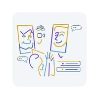 Conference, vector internet communication, group communication concept, workflow