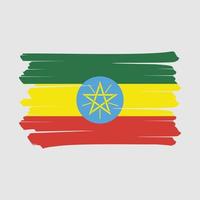 Ethiopia Flag Brush vector