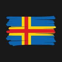 Aland Islands Flag Brush vector
