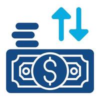 Cash Flow Glyph Two Color Icon vector