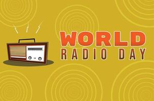 world radio day background template celebration vector