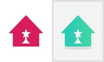 diseño del logo de la casa estrella. logotipo de inicio con vector de concepto de estrella. diseño de logotipo de estrella y hogar