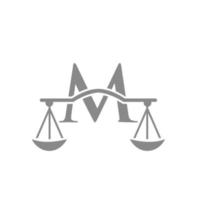 Attorney Law Firm Logo Design On Letter M Vector Template