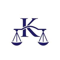 diseño de logotipo de bufete de abogados en plantilla de vector de letra k