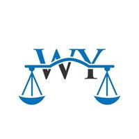 diseño del logotipo de la letra wy del bufete de abogados. signo de abogado de ley vector