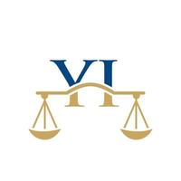 diseño del logotipo de la letra yi del bufete de abogados. signo de abogado de ley vector
