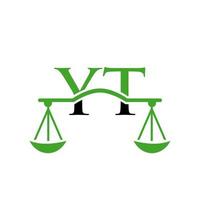 Law Firm Letter YT Logo Design. Law Attorney Sign vector