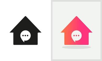 Chat House logo design. Home logo with Chat concept vector. Chat and Home logo design vector