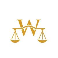 diseño de logotipo de bufete de abogados en plantilla de vector de letra w
